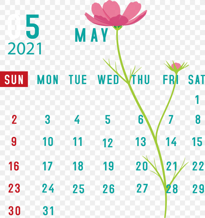 May 2021 Calendar May Calendar 2021 Calendar, PNG, 2826x3000px, 2021 Calendar, May Calendar, Calendar System, Flower, Green Download Free