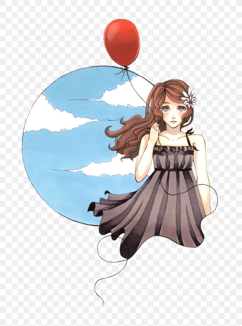 Fairy Cartoon Balloon, PNG, 855x1152px, Watercolor, Cartoon, Flower, Frame, Heart Download Free