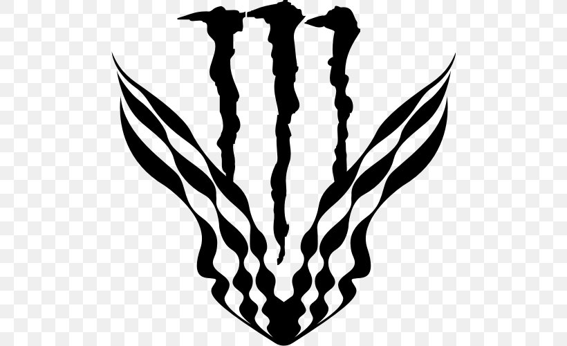 Monster Energy Energy Drink Logo Decal, PNG, 500x500px, Monster Energy, Alcoholic Drink, Black And White, Brand, Coloring Book Download Free
