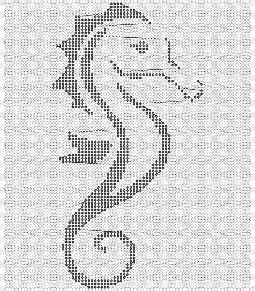 Seahorse Cross-stitch Pattern Drawing, PNG, 4120x4700px, Seahorse, Animal, Area, Art, Black And White Download Free