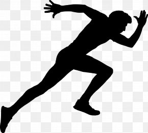 Silhouette - Sprint Silhouette Running Starting Blocks PNG