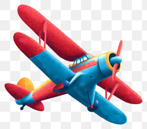 Vintage Aircraft - Colorful Vintage Airplane Illustration PNG