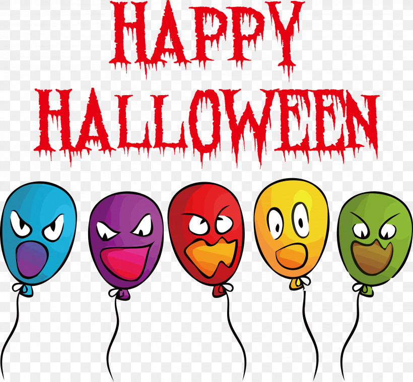 Happy Halloween, PNG, 3000x2780px, Happy Halloween, Balloon, Cartoon, Emoticon, Geometry Download Free