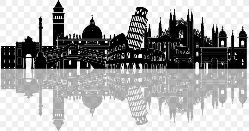 Pisa Skyline Drawing Illustration, PNG, 817x432px, Pisa, Black And White, Building, City, Drawing Download Free