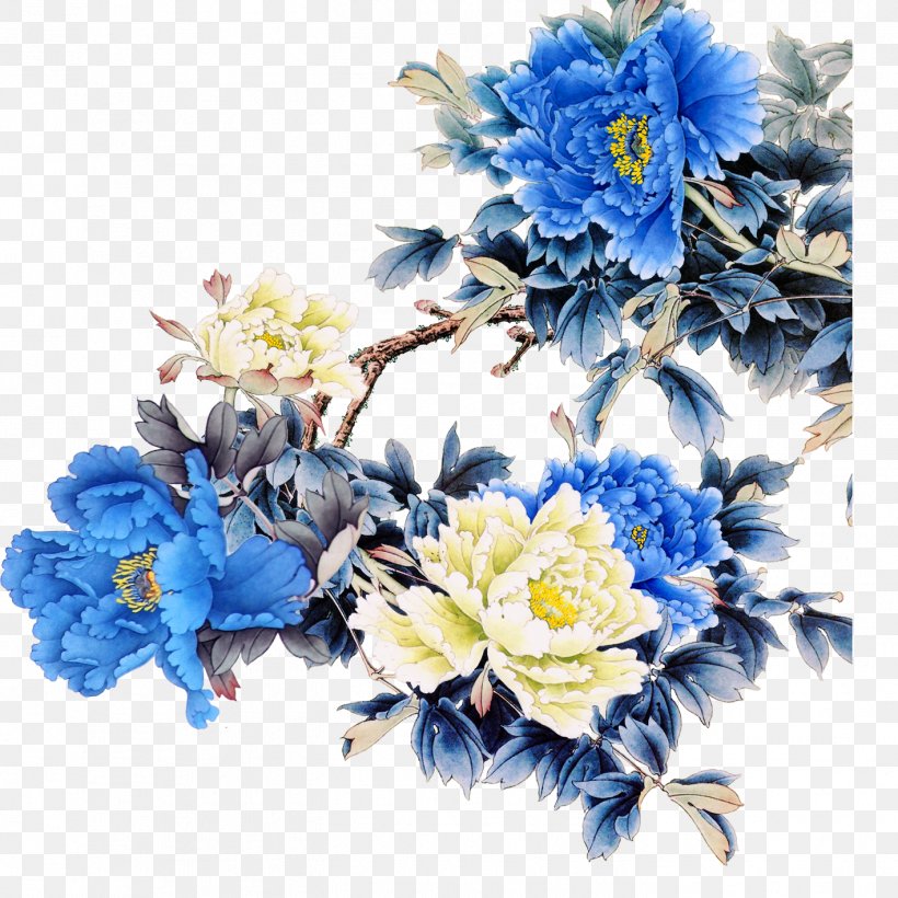 Living Room Blue Wallpaper, PNG, 1417x1417px, Living Room, Artificial Flower, Blue, Cut Flowers, Floral Design Download Free