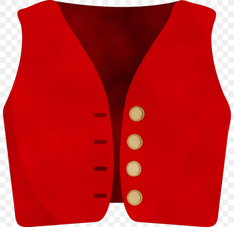 Red Waistcoat, PNG, 800x796px, Watercolor, Paint, Red, Waistcoat, Wet Ink Download Free