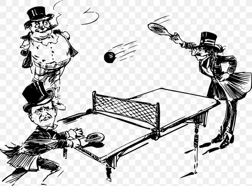 Table Ping Pong Paddles & Sets Pingpongbal Tennis, PNG, 1280x946px, Table, Art, Black And White, Cartoon, Drawing Download Free