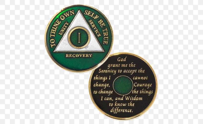 Sobriety Coin Medal Alcoholics Anonymous Alcoholism Narcotics Anonymous, PNG, 500x500px, Sobriety Coin, Alcoholics Anonymous, Alcoholism, Anniversary, Badge Download Free