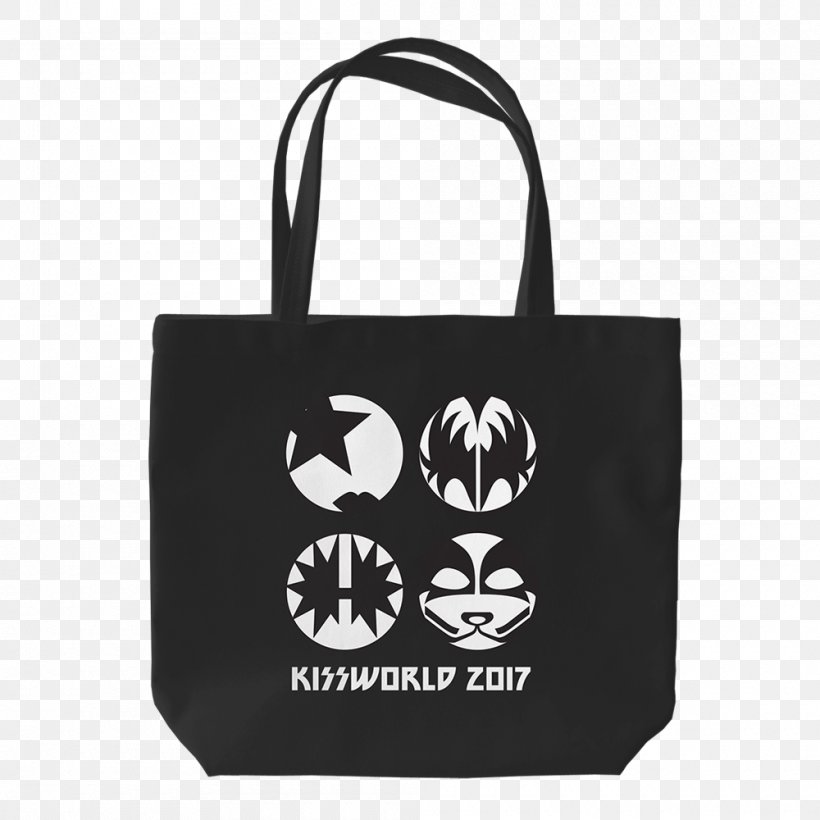 Tote Bag Kissworld Tour T-shirt Handbag, PNG, 1000x1000px, Tote Bag, Bag, Black, Black And White, Brand Download Free