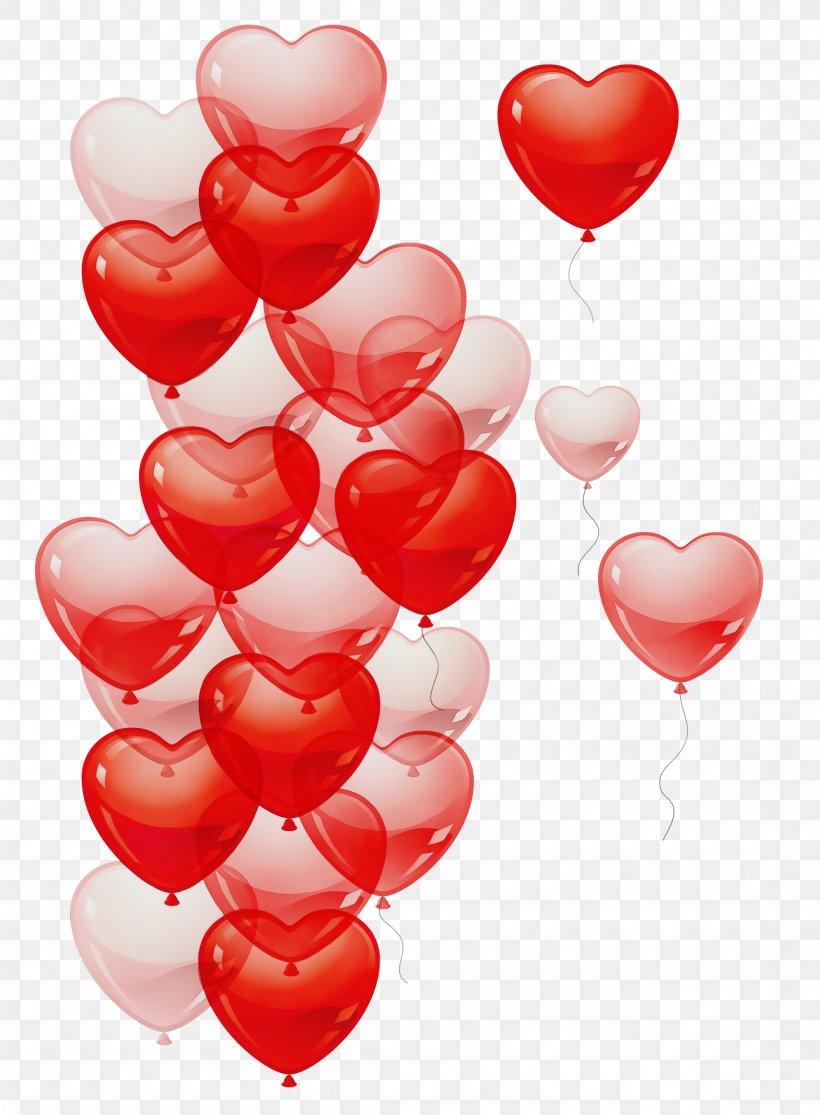 Valentine's Day, PNG, 2205x3000px, Watercolor, Balloon, Heart, Love, Material Property Download Free