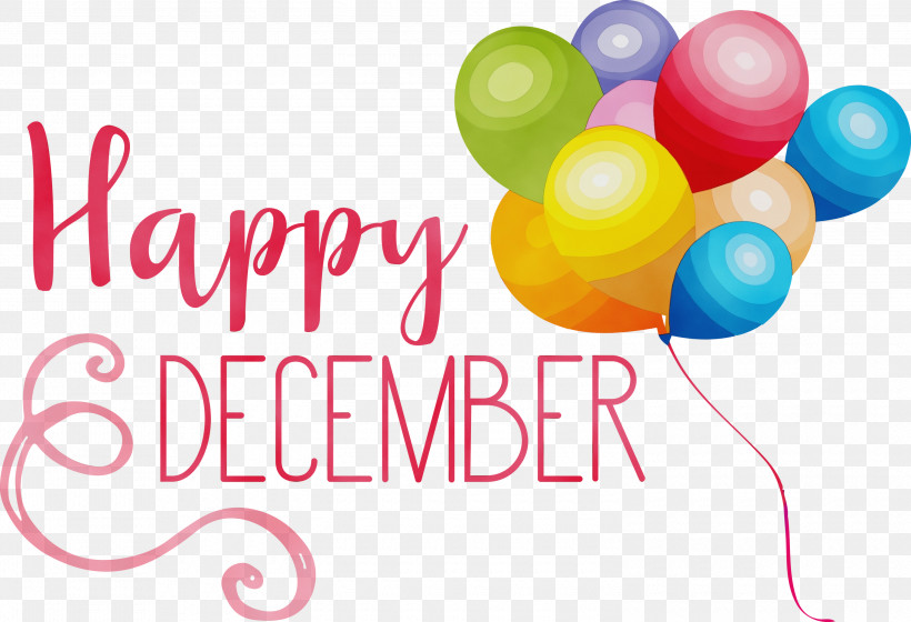 Balloon Font Line Meter Party, PNG, 3000x2050px, Happy December, Balloon, Geometry, Line, Mathematics Download Free
