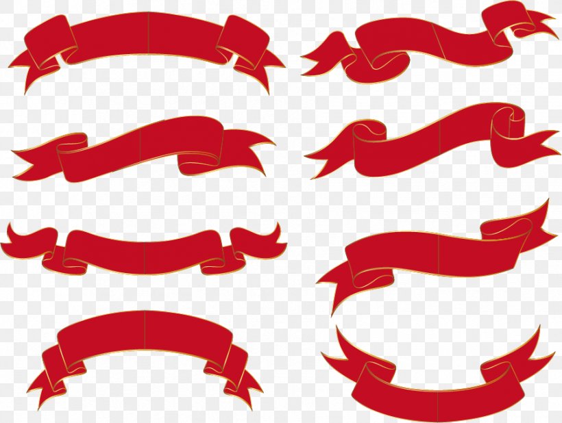 Ribbon Euclidean Vector Clip Art, PNG, 901x680px, Ribbon, Banner, Material, Plane, Red Download Free