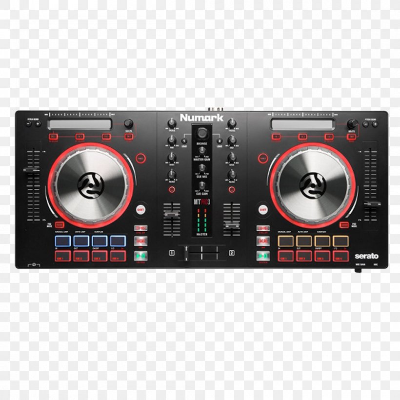 Numark Mixtrack Pro III DJ Controller Disc Jockey Numark Industries, PNG, 1000x1000px, Numark Mixtrack Pro Iii, Audio, Audio Equipment, Audio Mixers, Audio Receiver Download Free