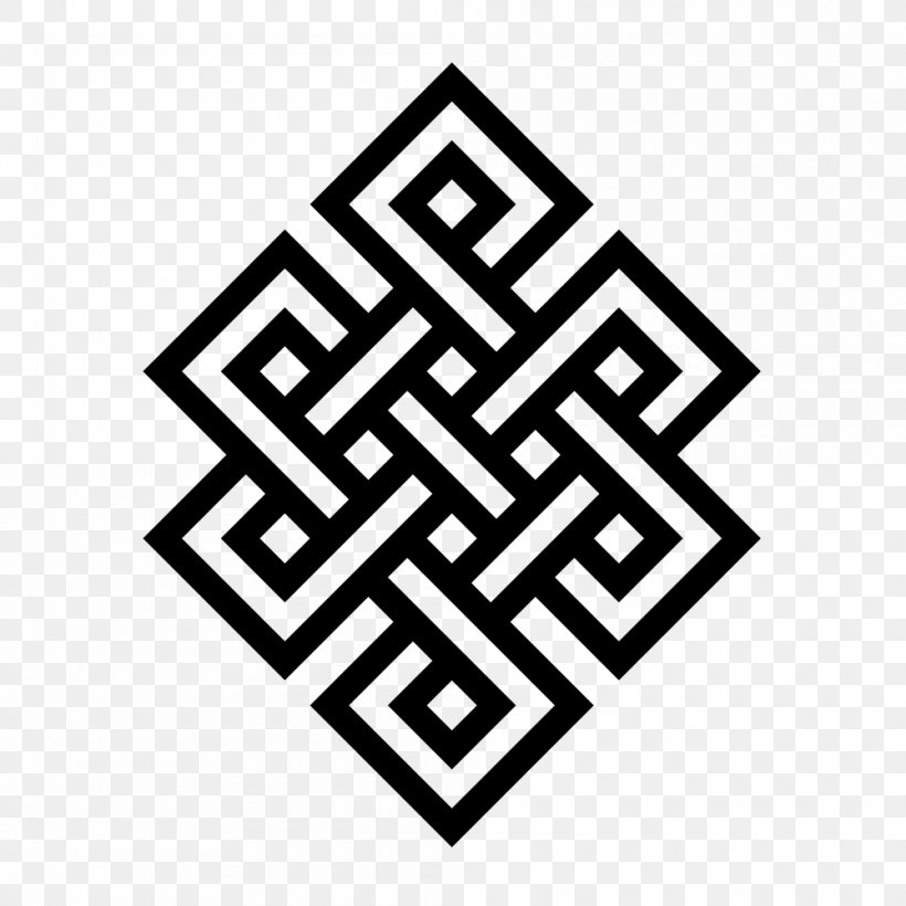 Endless Knot Eternity Buddhism, PNG, 1000x1000px, Endless Knot, Area, Ashtamangala, Black, Black And White Download Free