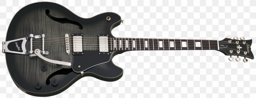 Schecter Guitar Research Semi-acoustic Guitar Bigsby Vibrato Tailpiece Electric Guitar, PNG, 2000x769px, Schecter Guitar Research, Acoustic Electric Guitar, Acoustic Guitar, Archtop Guitar, Bass Guitar Download Free