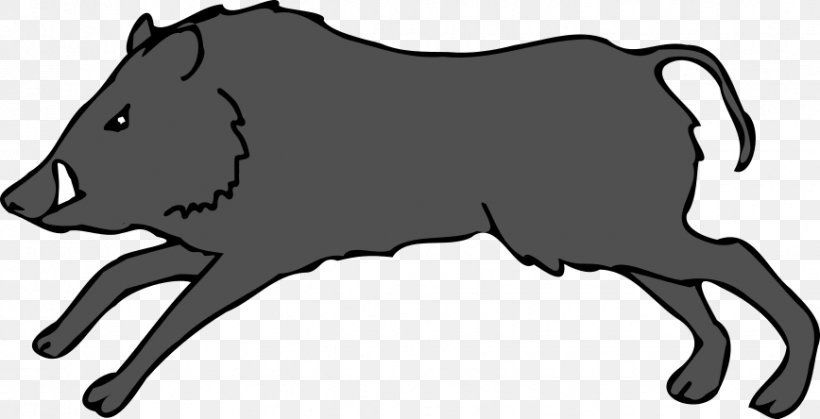 Clip Art Wild Boar Openclipart Vector Graphics Image, PNG, 868x444px, Wild Boar, Black, Black And White, Byte, Carnivoran Download Free