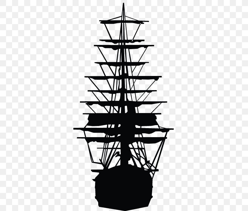 Sailing Ship Vector Graphics Silhouette Image, PNG, 366x700px, Ship, Barque, Black And White, Brigantine, Caravel Download Free