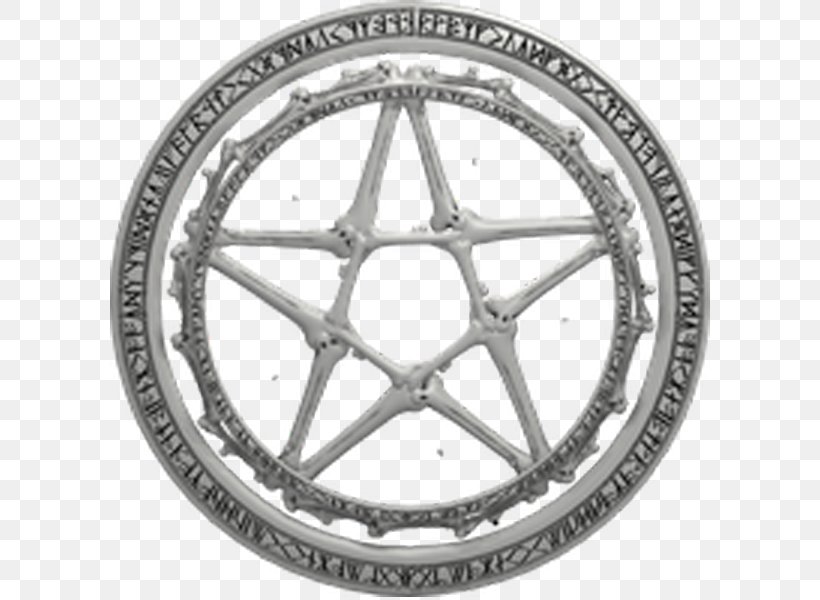 Pentagram Pentacle Witchcraft, PNG, 600x600px, Pentagram, Bicycle Part, Bicycle Wheel, Black And White, Drawing Download Free