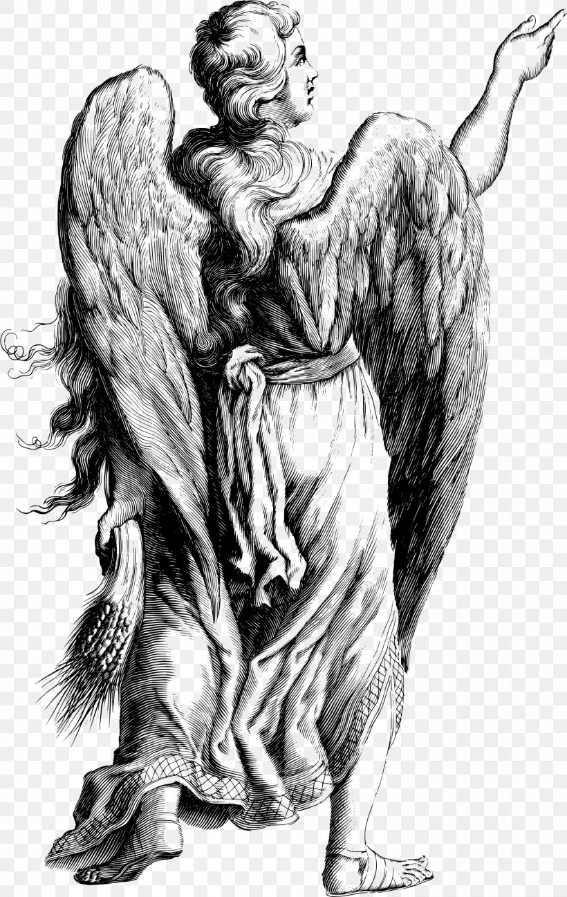 angel gabriel clip art black and white