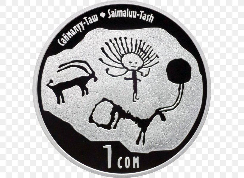 Saimaluu Tash Kirghiz Soviet Socialist Republic Emblem Of Kyrgyzstan Kyrgyzstani Som, PNG, 601x600px, Kirghiz Soviet Socialist Republic, Advers, Black And White, Brand, Coin Download Free