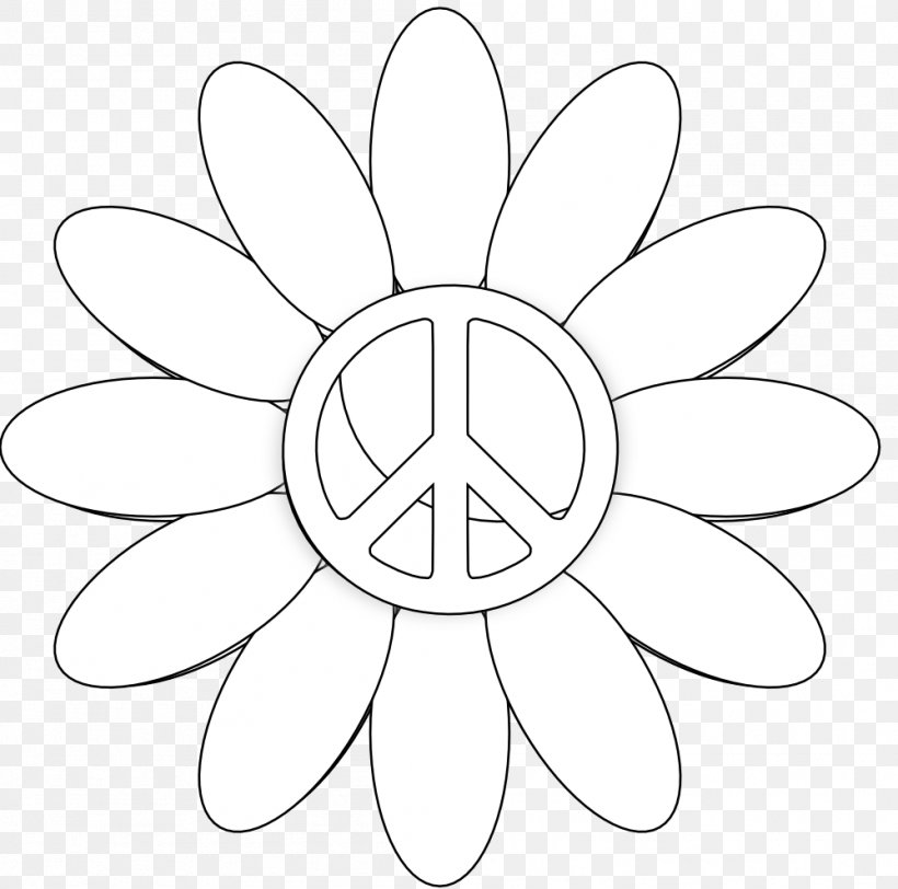 Coloring Book Hippie Peace Symbols Clip Art, PNG, 999x990px, Coloring Book, Adult, Area, Black And White, Color Download Free