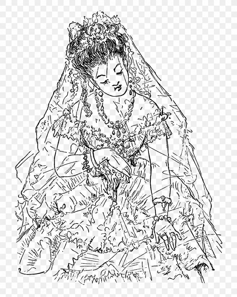 Bride Line Art Drawing Clip Art, PNG, 1273x1600px, Bride, Area, Art, Artwork, Black And White Download Free