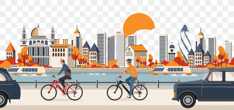 Illustration, PNG, 1200x568px, City, Bicycle, Brand, Designer, Recreation Download Free