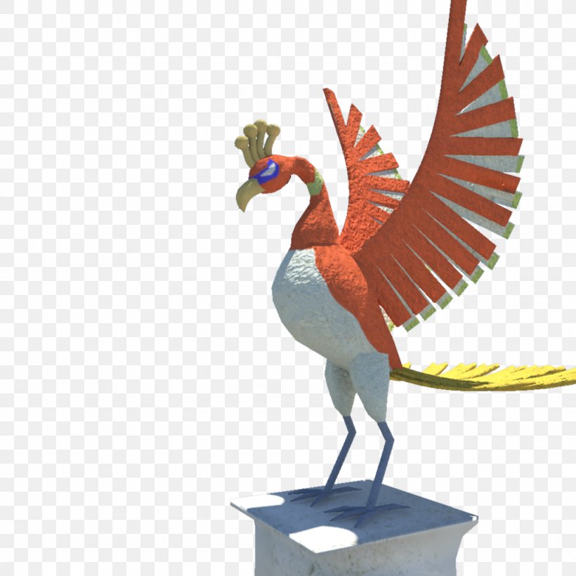 Ho-Oh 3D Computer Graphics Statue 3D Modeling, PNG, 1024x1024px, 3d Computer Graphics, 3d Modeling, Hooh, Anatidae, Animated Film Download Free