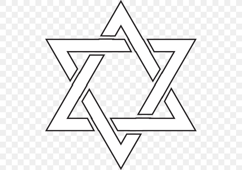 Star Of David Judaism Illustration, PNG, 513x576px, Star Of David, Area, Black, Black And White, Diagram Download Free