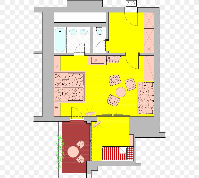 Floor Plan AktivHotel Veronika**** Room Family Suite, PNG, 544x732px, Floor Plan, Architecture, Area, Balcony, Bathroom Download Free