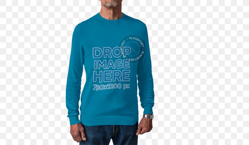 Long-sleeved T-shirt Long-sleeved T-shirt Bluza Sweater, PNG, 640x480px, Tshirt, Active Shirt, Blue, Bluza, Cobalt Blue Download Free
