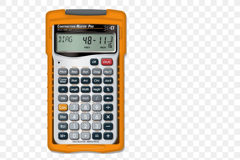 Calculated Industries Construction Master Pro 4065 Scientific Calculator Building Architectural Engineering, PNG, 570x547px, Calculator, Architectural Engineering, Building, Calculated Industries, Calculation Download Free