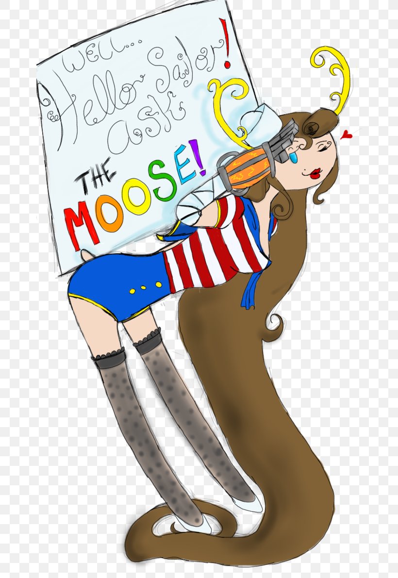 Moose Sailor Moon Clip Art Illustration Animal, PNG, 670x1191px, Moose, Animal, Art, Behavior, Character Download Free