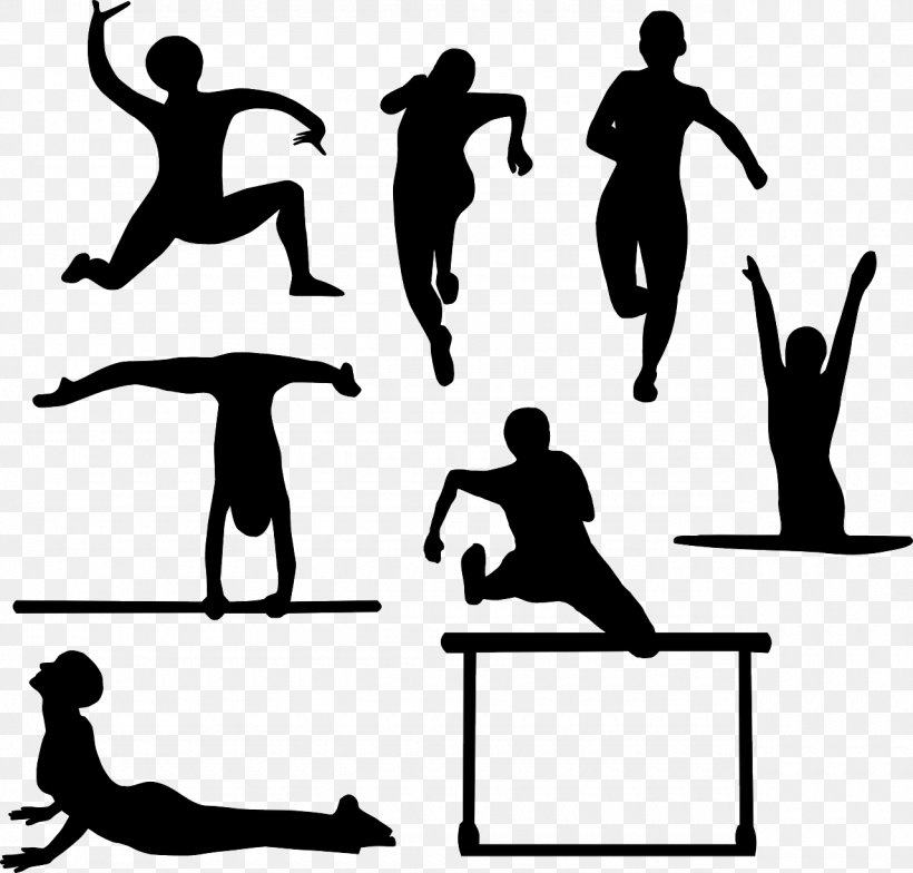 Sport Silhouette Clip Art, PNG, 1280x1224px, Sport, Area, Black And White, Happiness, Human Behavior Download Free
