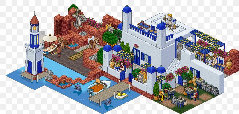 Habbo Santorini Minecraft Room Fansite, PNG, 1574x758px, Habbo, Building, Computer Software, Fansite, Island Download Free