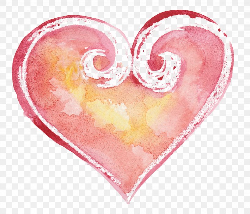 Heart, PNG, 3636x3107px, Watercolor, Cartoon, Flower, Frame, Heart Download Free