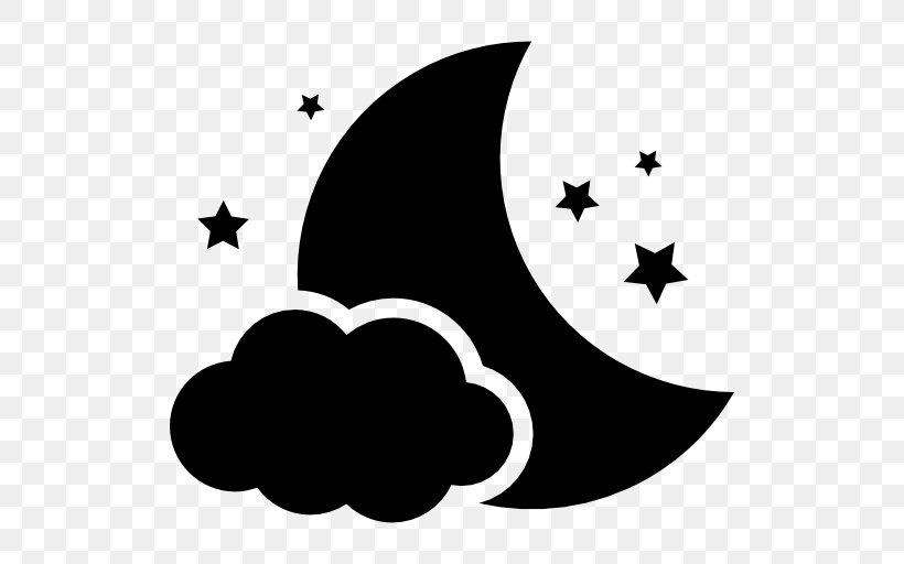Moon Clip Art, PNG, 512x512px, Moon, Black, Black And White, Cloud, Crescent Download Free