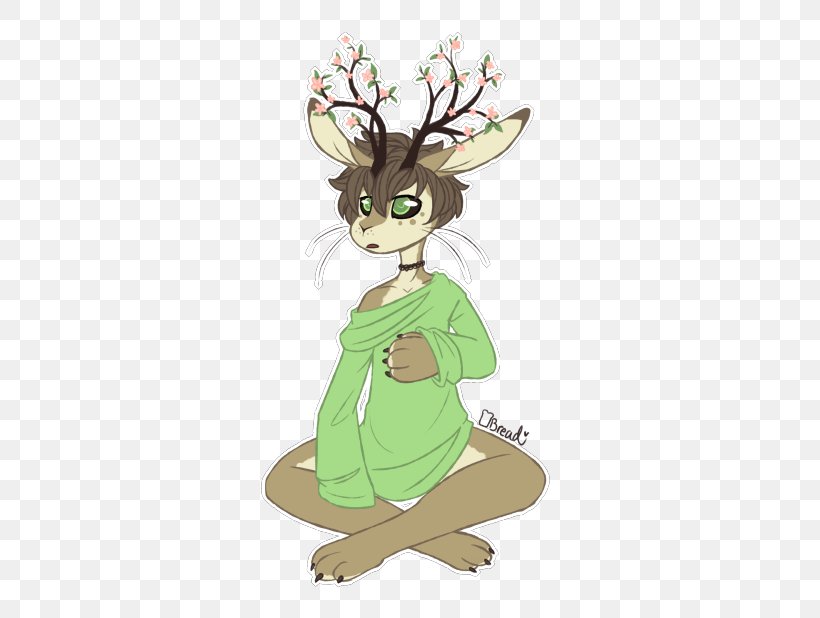 Hare Reindeer Green Clip Art, PNG, 500x618px, Hare, Art, Cartoon, Deer, Fictional Character Download Free