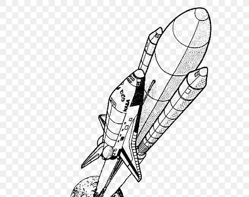 Space Shuttle Program Flight Coloring Book Rocket, PNG, 752x647px, Space Shuttle Program, Arm, Art, Black And White, Booster Download Free