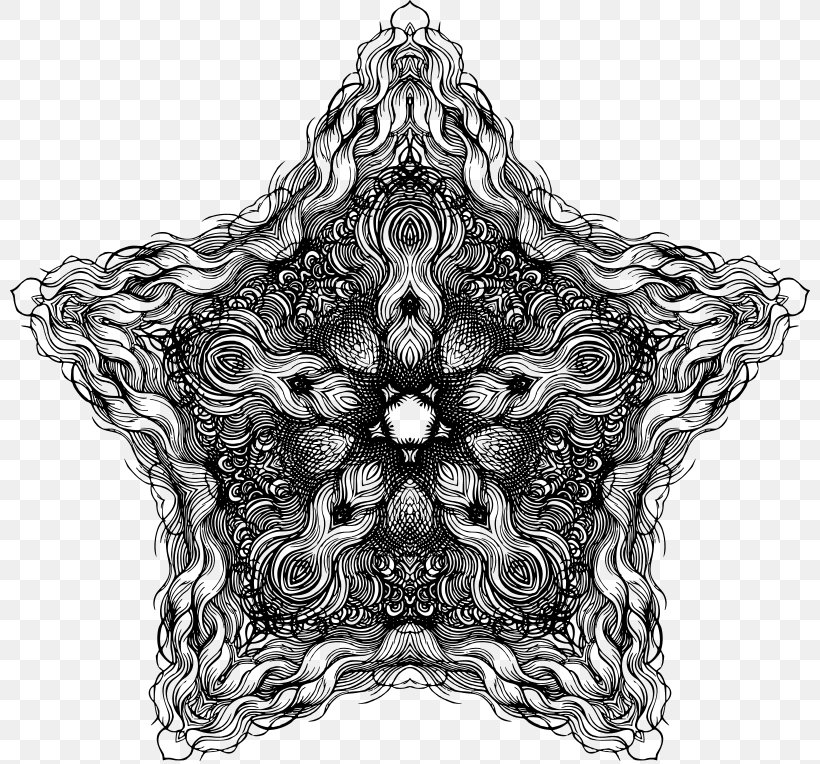 Star Symmetry Clip Art, PNG, 800x764px, Star, Black And White, Drawing, Monochrome, Monochrome Photography Download Free