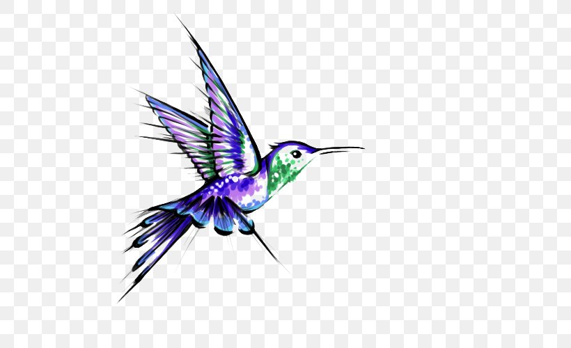 Hummingbird Tattoo Black-and-gray, PNG, 500x500px, Hummingbird, Art, Beak, Bird, Color Download Free