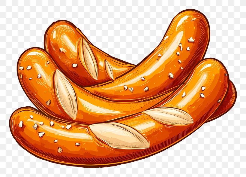 Oktoberfest Sausage - Illustration Of Salty Pretzels PNG