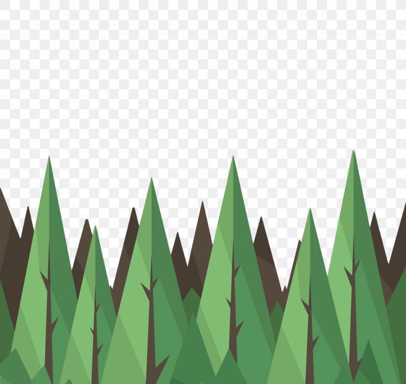 Tree Euclidean Vector Triangle Green, PNG, 1667x1577px, Tree, Cloud, Geometry, Grass, Green Download Free