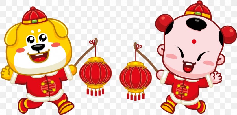 Chinese New Year Red Background, PNG, 1010x494px, Chinese New Year, Baby Toys, Cartoon, Dog, Drawing Download Free