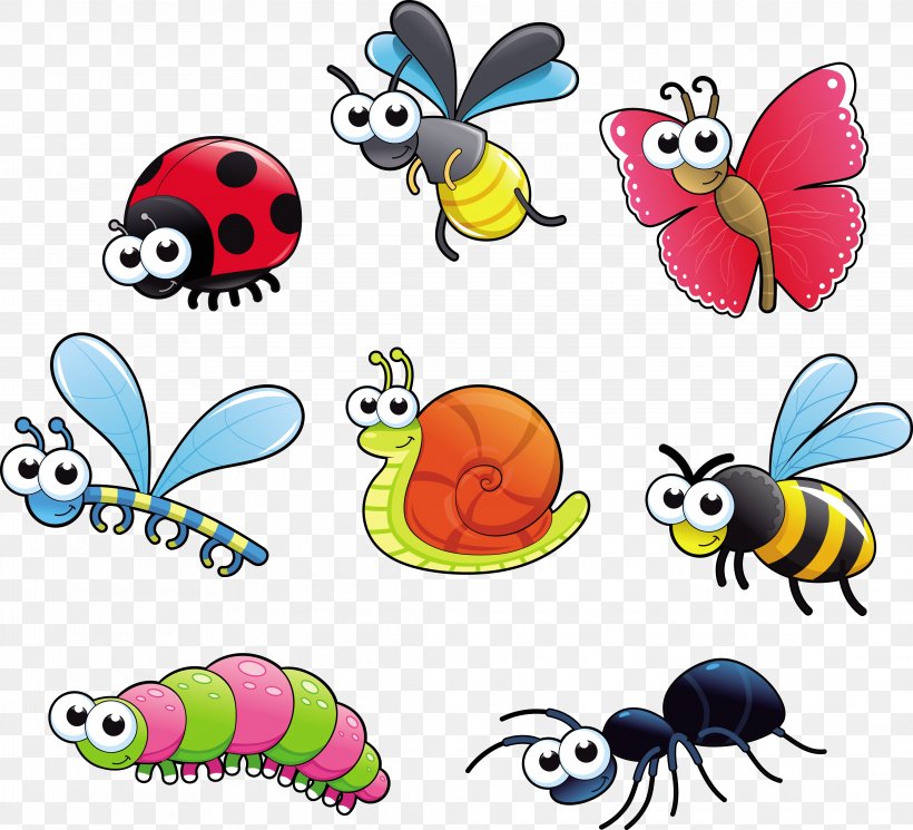 Insect Cartoon Clip Art, PNG, 4357x3961px, Insect, Animal Figure, Artwork, Butterfly, Cartoon Download Free