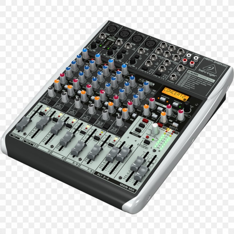Microphone Behringer Xenyx X1204USB Audio Mixers Behringer QX1204USB 12-Channel Mixer, PNG, 1000x1000px, Microphone, Audio, Audio Equipment, Audio Mixers, Behringer Download Free