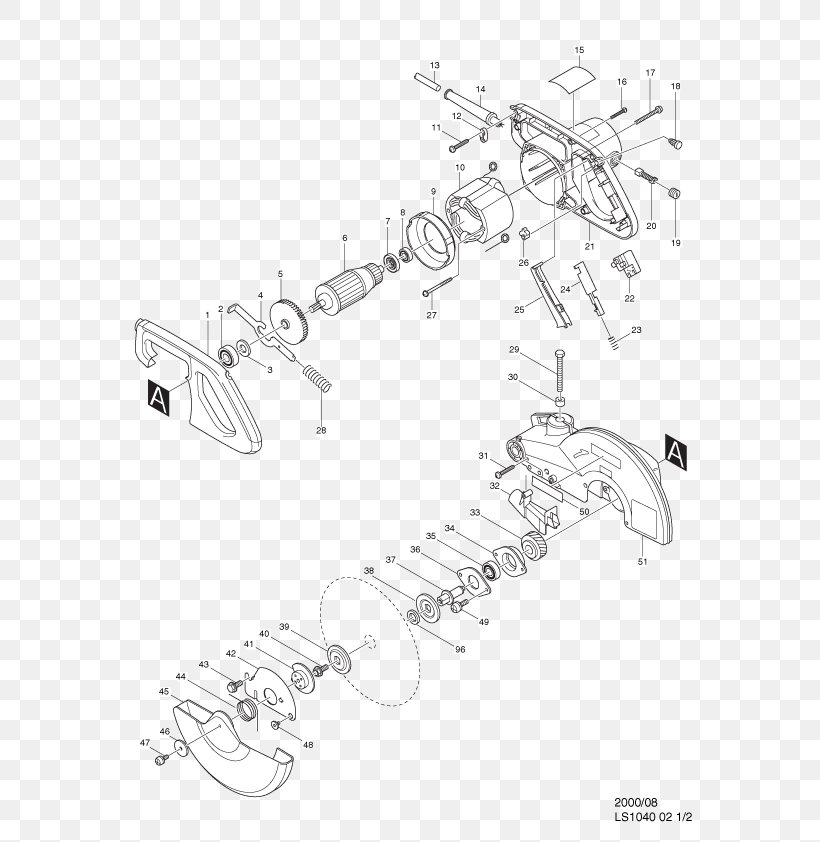 Miter Saw Makita LS1040 Table Saws, PNG, 596x842px, Miter Saw, Artwork, Black And White, Circular Saw, Dewalt Download Free