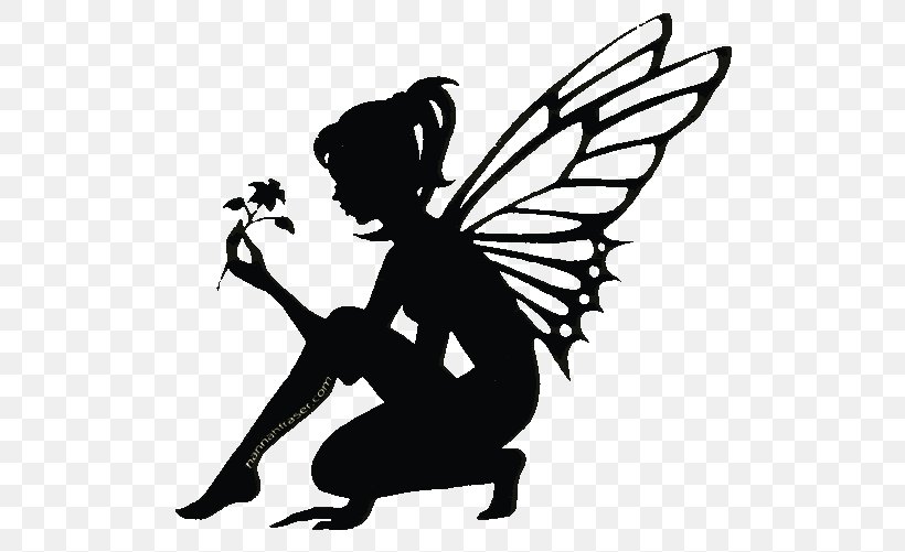 Stencil Fairy Silhouette Image Art, PNG, 537x501px, 2018, Stencil, Art, Blackandwhite, Butterfly Download Free
