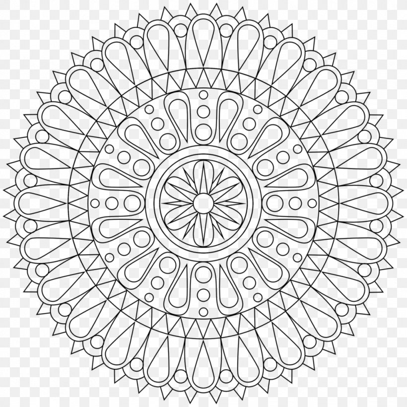Mandala Coloring Book Meditation Child Adult, PNG, 1024x1024px, Mandala, Adult, Area, Black And White, Child Download Free