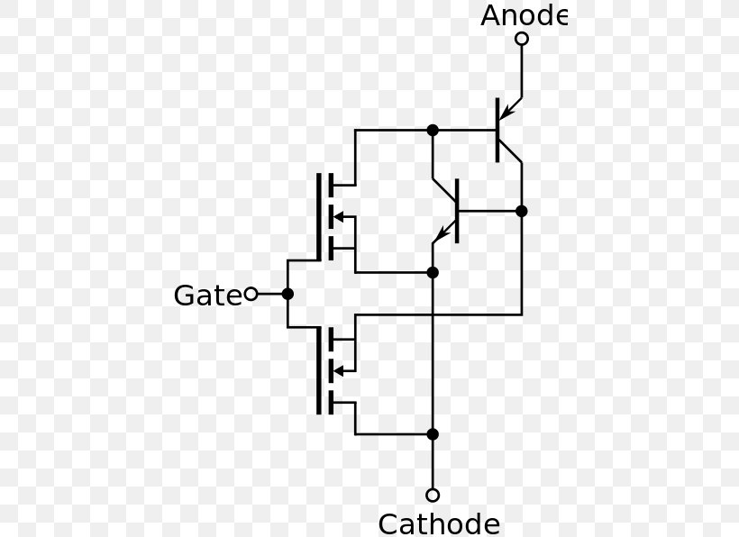 MOS-controlled Thyristor Wiring Diagram Electrical Wires & Cable Gate Turn-off Thyristor, PNG, 440x596px, Thyristor, Area, Black And White, Diagram, Drawing Download Free